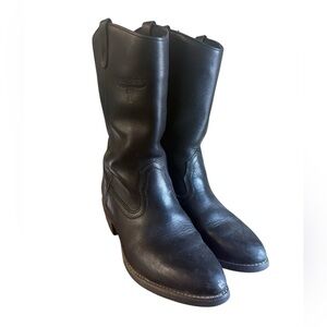 Mason Western Men’s Black Leather Work Boots Western Size 10 D